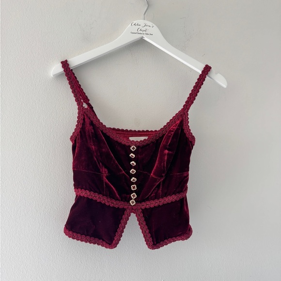 REFORMATION Minna Velvet Top 0 - Picture 3 of 6